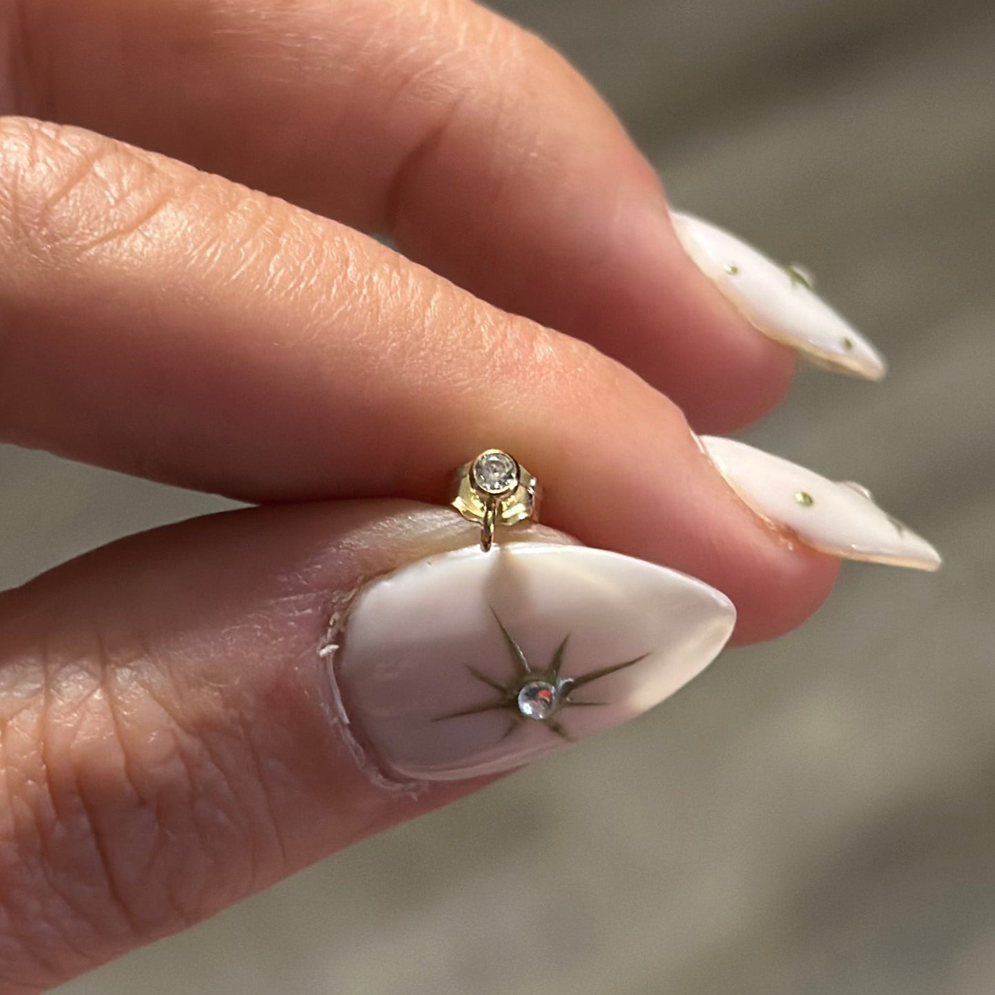 Bezel Stud Earrings - Gold Filled