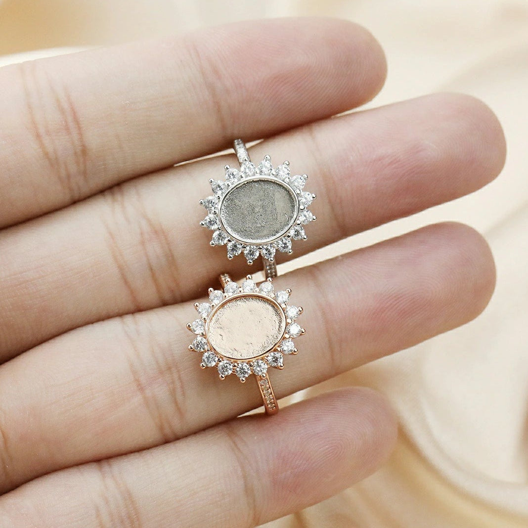 8mm x 10mm Oval CZ Stone Ring