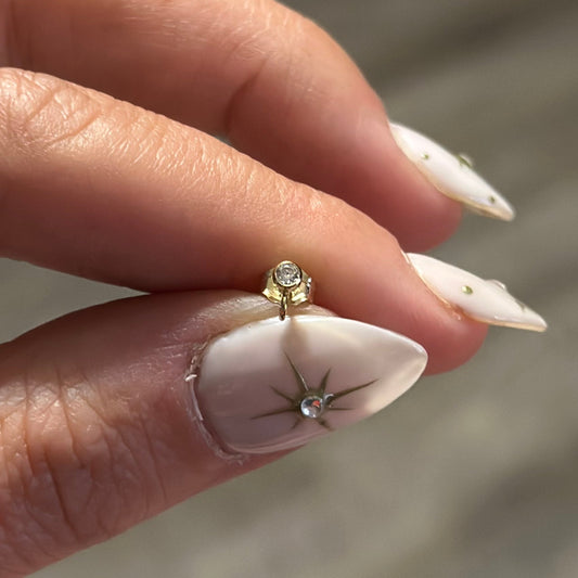 Bezel Stud Earrings - Gold Filled