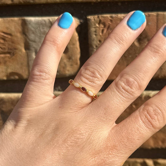 Full Band Ring with Marquise Birthstones