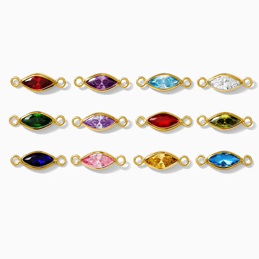 Birthstone Marquise Connectors