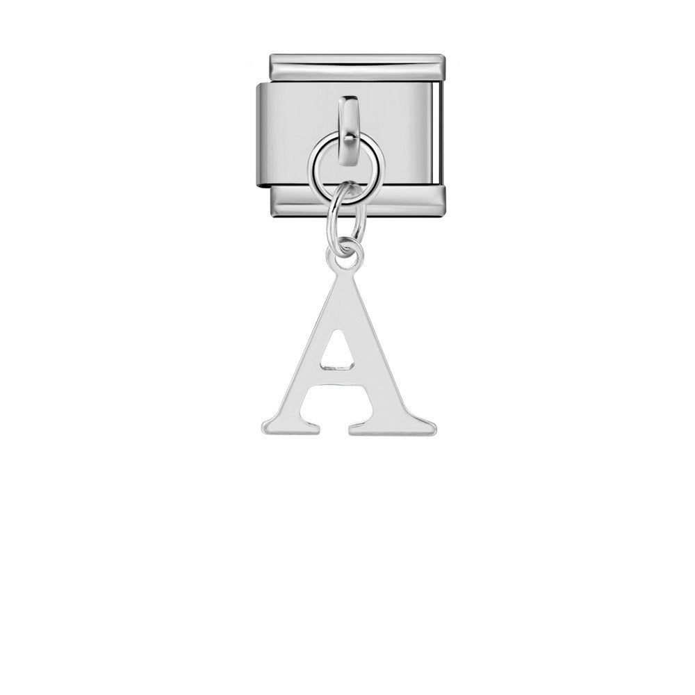 Alphabet Varsity Dangle Silver