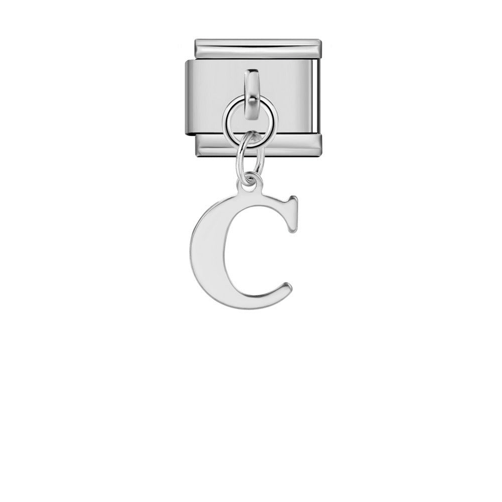 Alphabet Varsity Dangle Silver