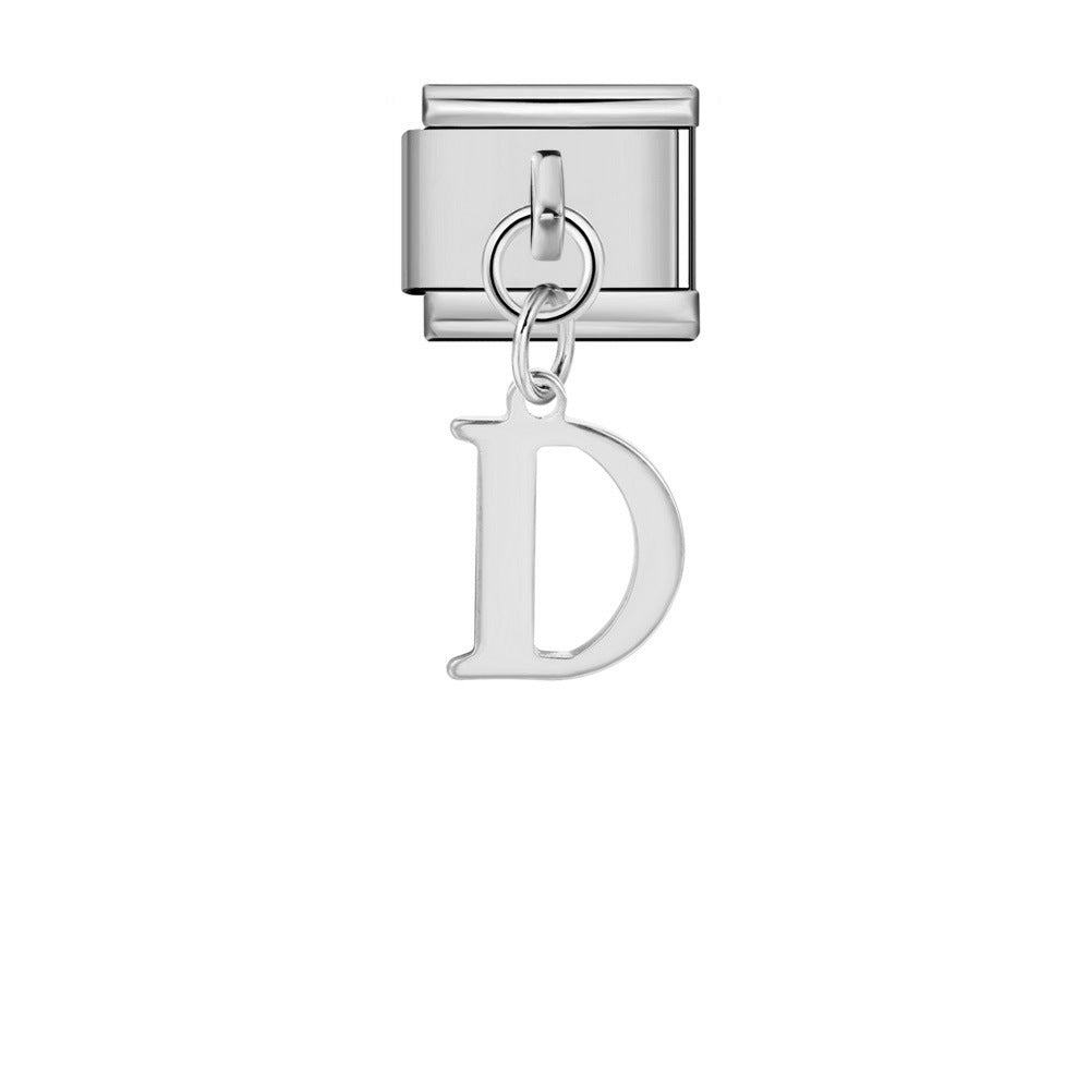 Alphabet Varsity Dangle Silver