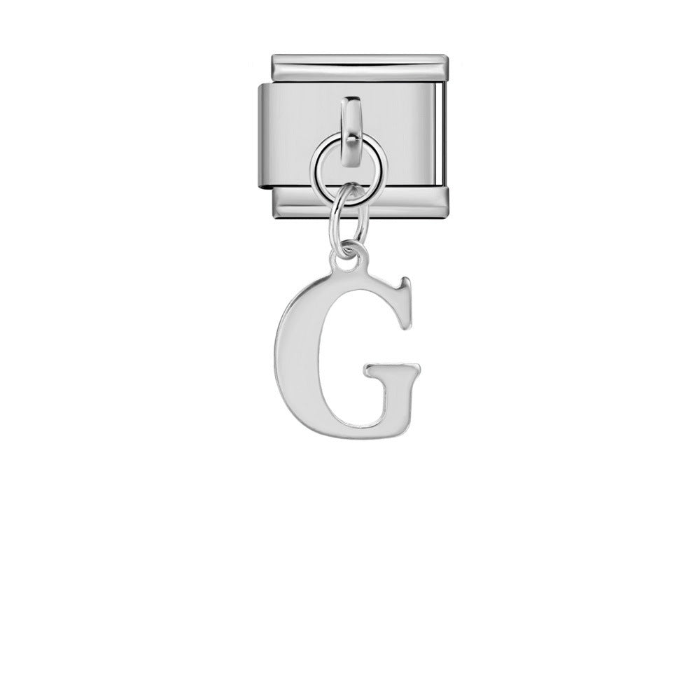 Alphabet Varsity Dangle Silver