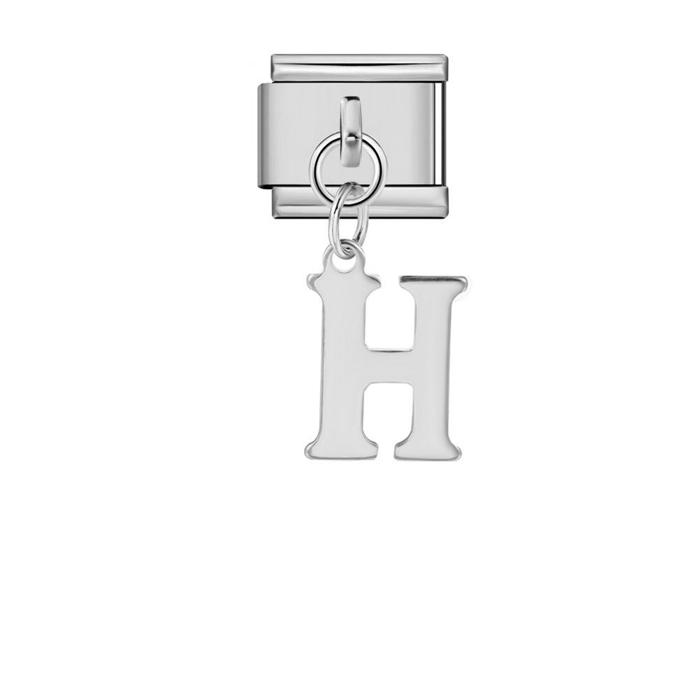 Alphabet Varsity Dangle Silver