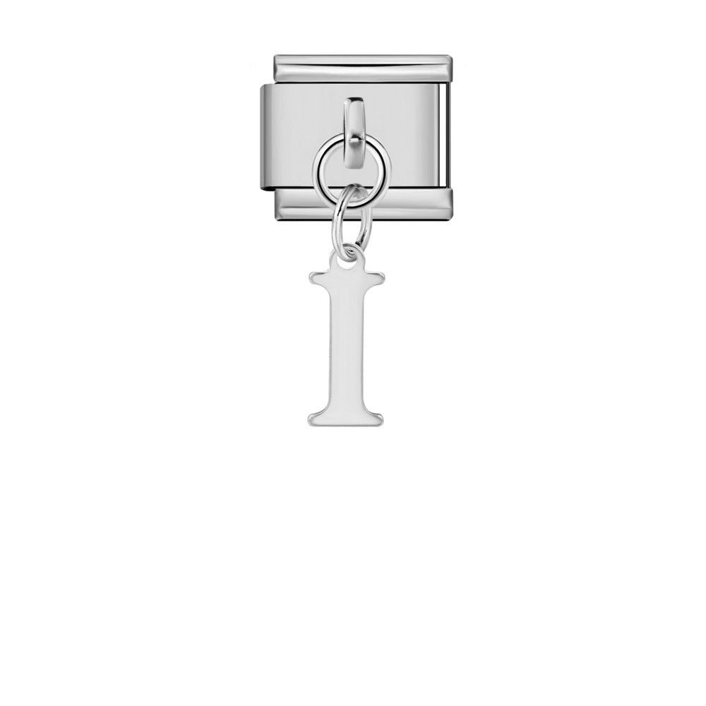 Alphabet Varsity Dangle Silver
