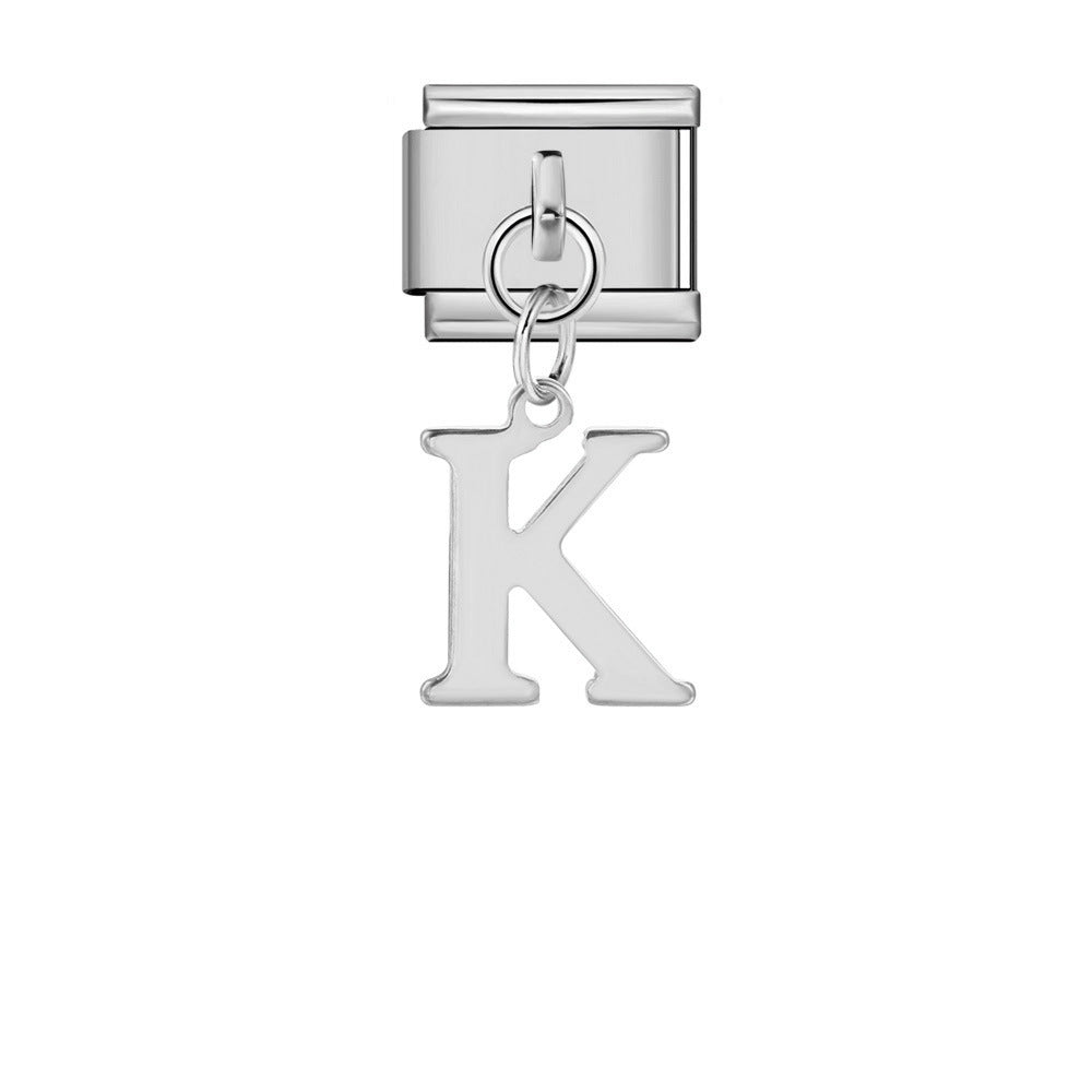 Alphabet Varsity Dangle Silver