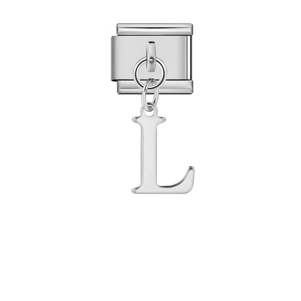 Alphabet Varsity Dangle Silver