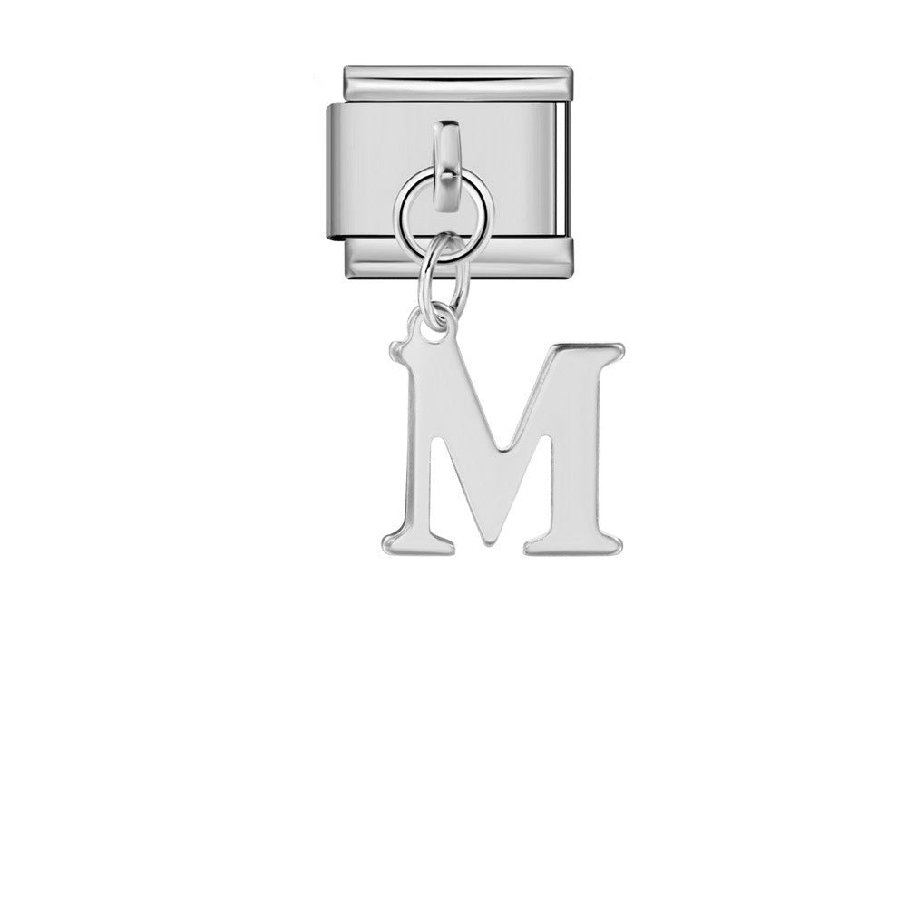 Alphabet Varsity Dangle Silver