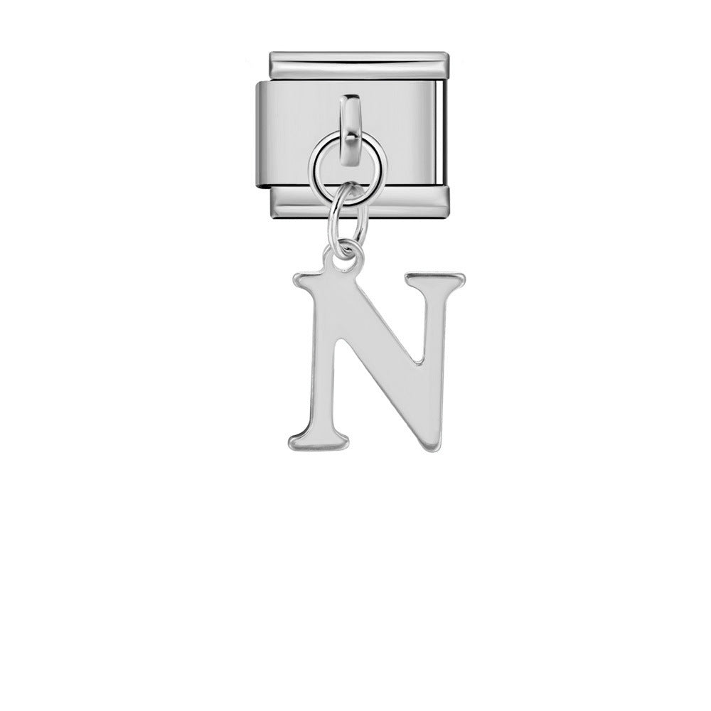 Alphabet Varsity Dangle Silver