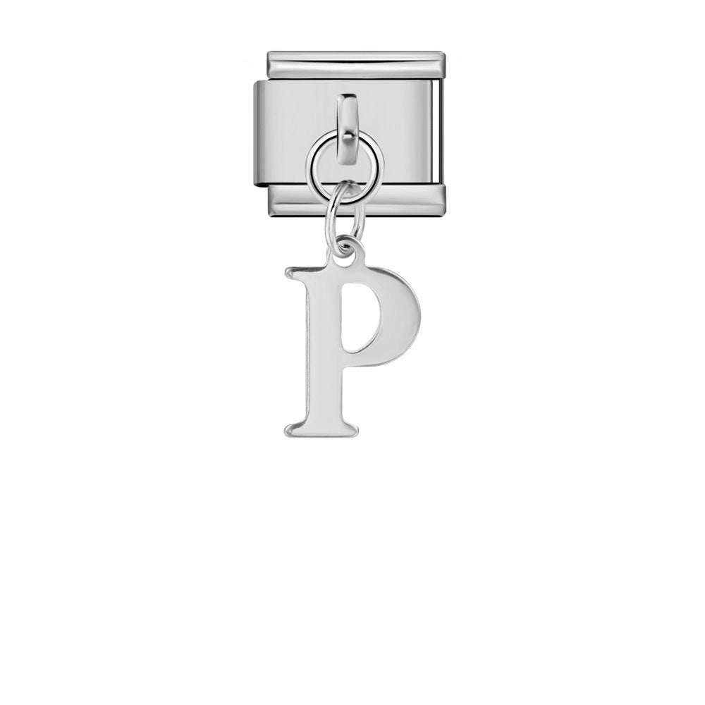 Alphabet Varsity Dangle Silver