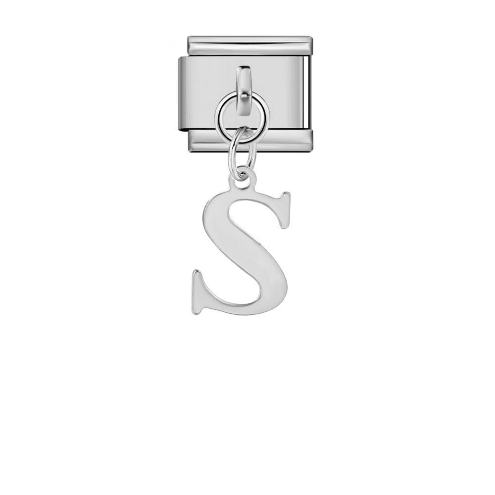 Alphabet Varsity Dangle Silver