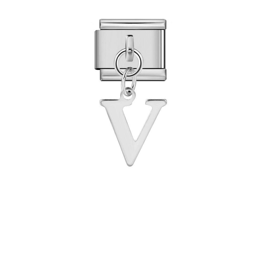 Alphabet Varsity Dangle Silver