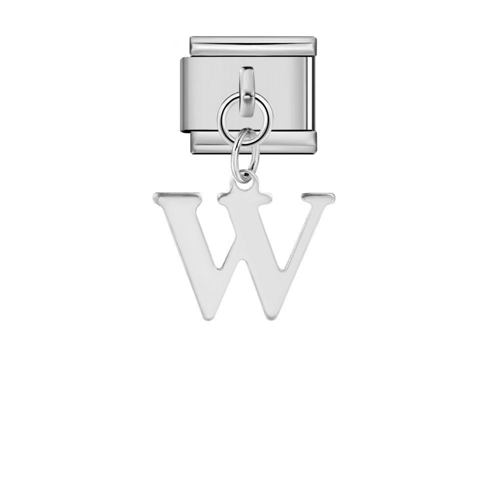 Alphabet Varsity Dangle Silver