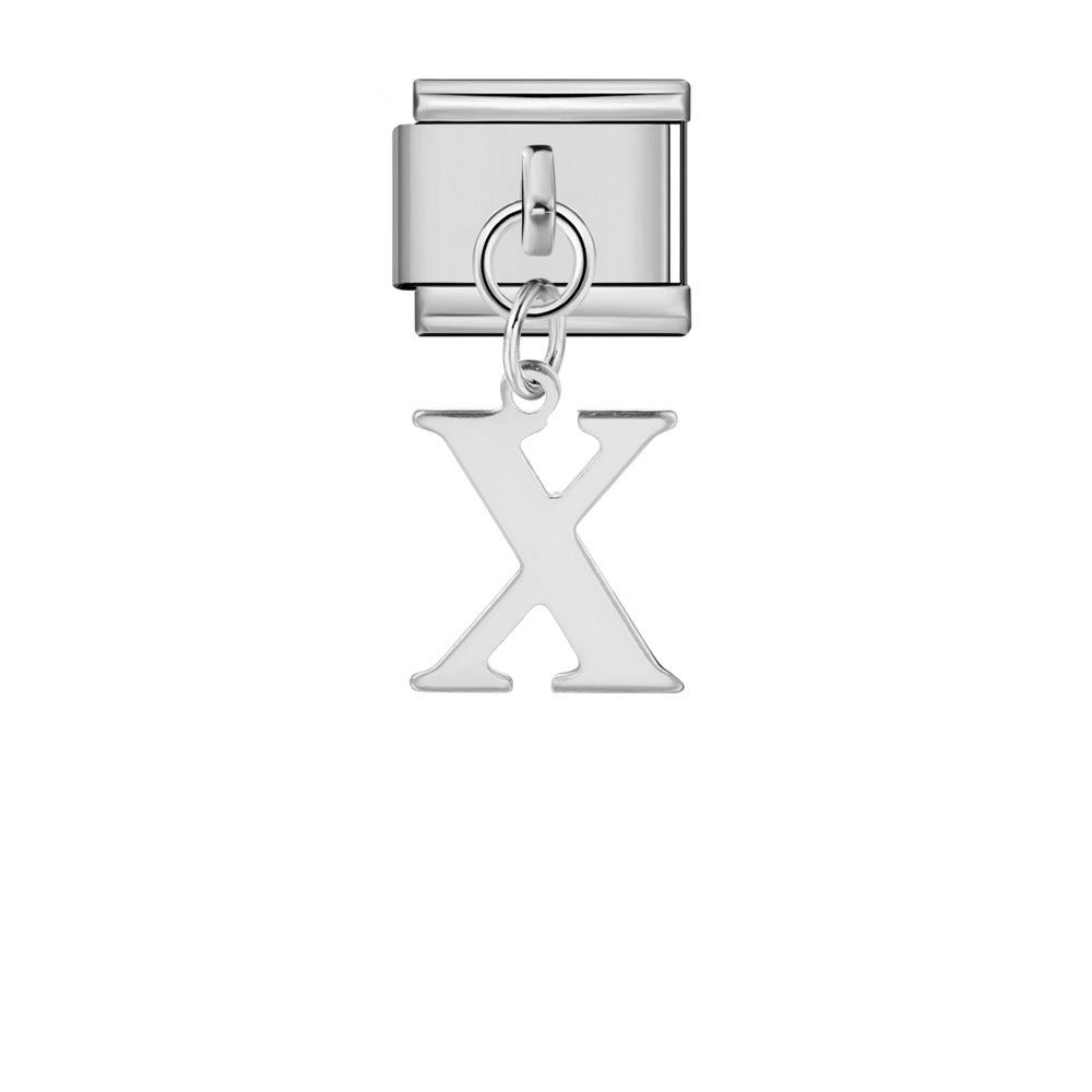 Alphabet Varsity Dangle Silver