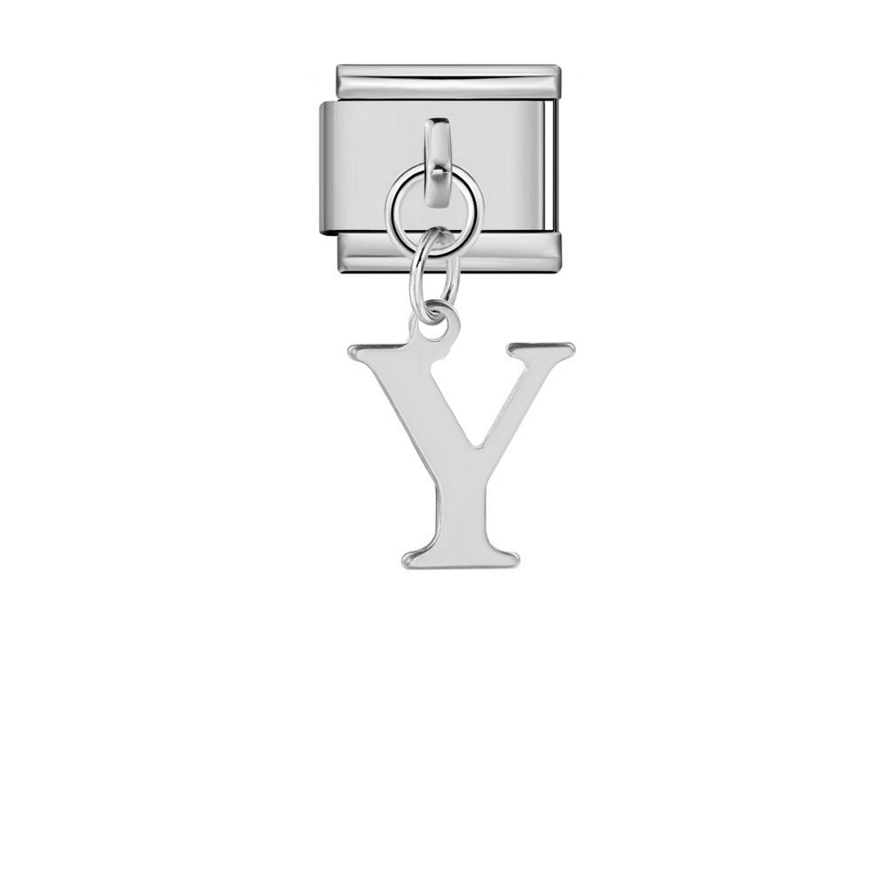 Alphabet Varsity Dangle Silver