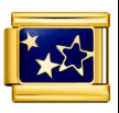 3 Gold Stars Blue Background