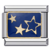 3 Gold Stars Blue Background