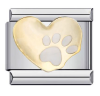 Gold Heart Paw Print