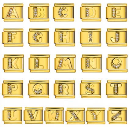 Alphabet Crystal Gold