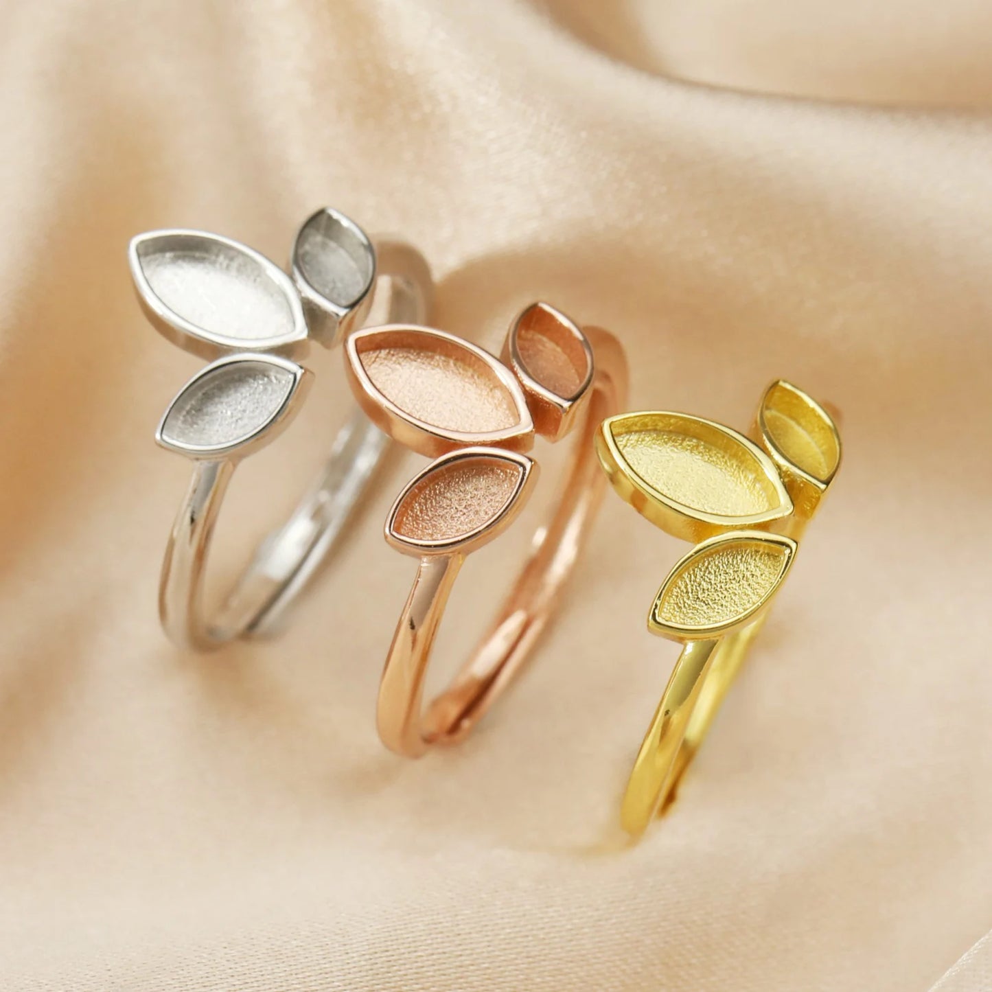4mm x 8mm Marquise Leaf Ring
