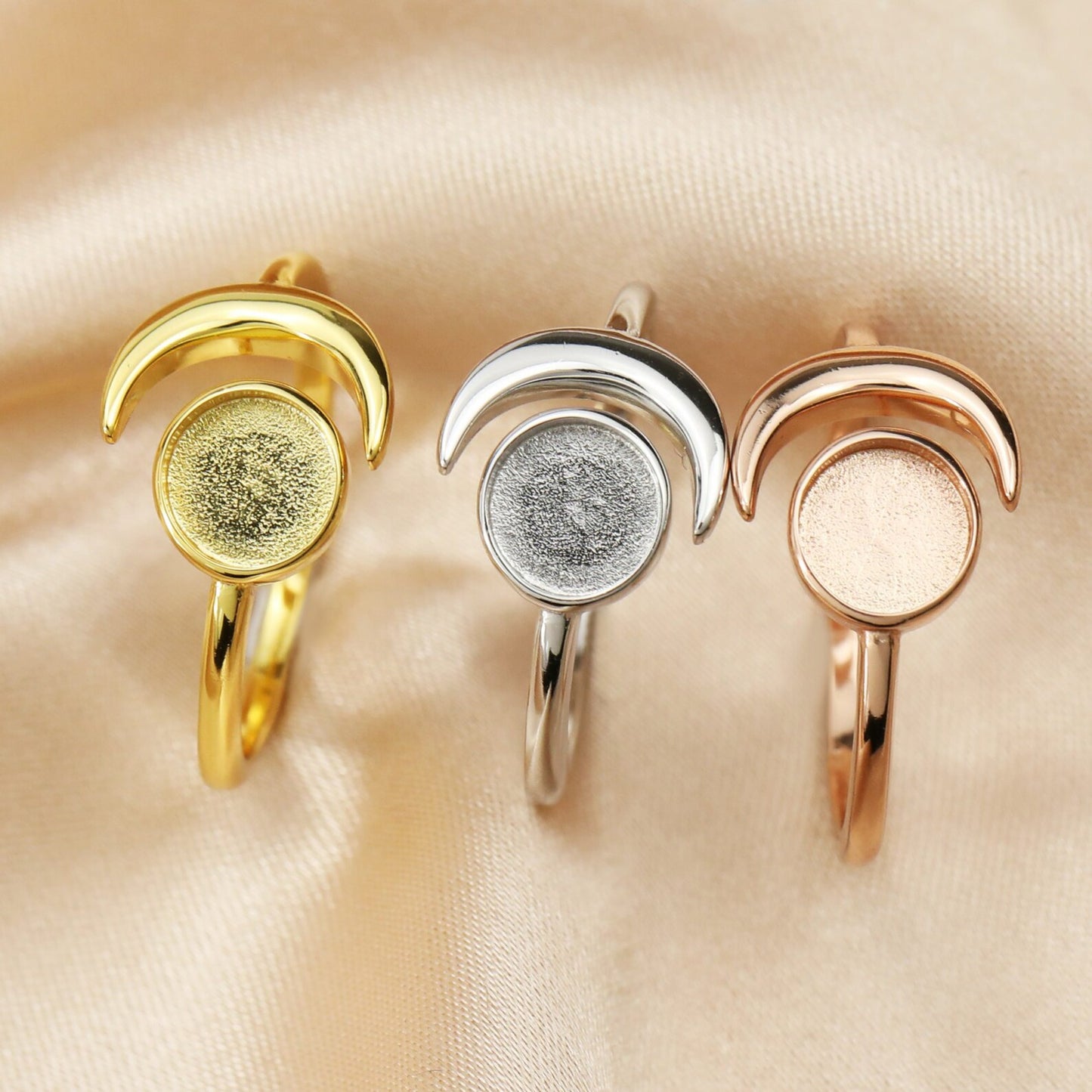 6mm Circle and Moon Ring