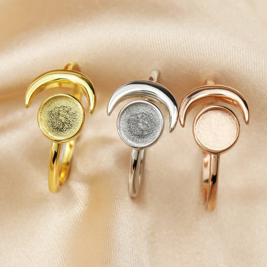 6mm Circle and Moon Ring