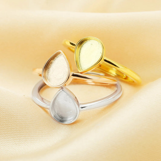 6mm x 8mm Pear Basic Ring