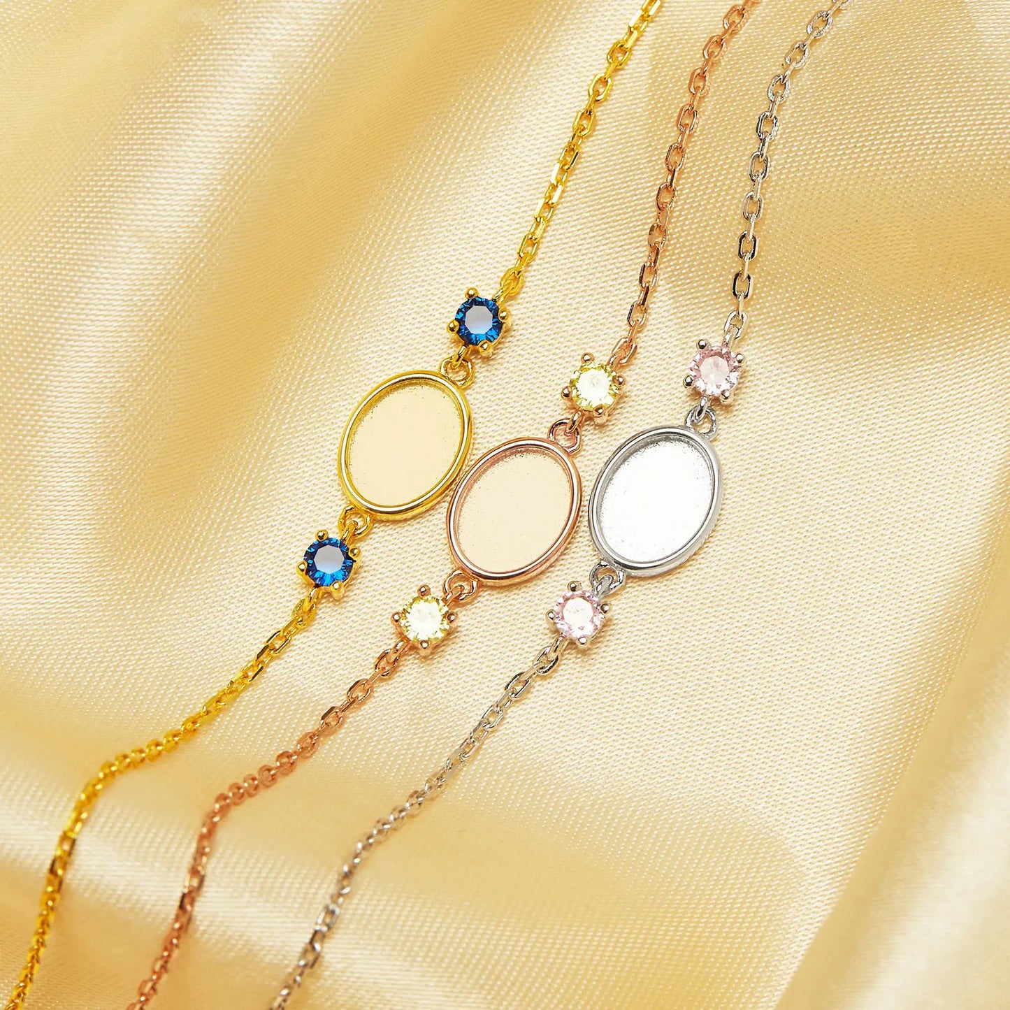 6mm x 8mm Oval Bracelet with Birthstones