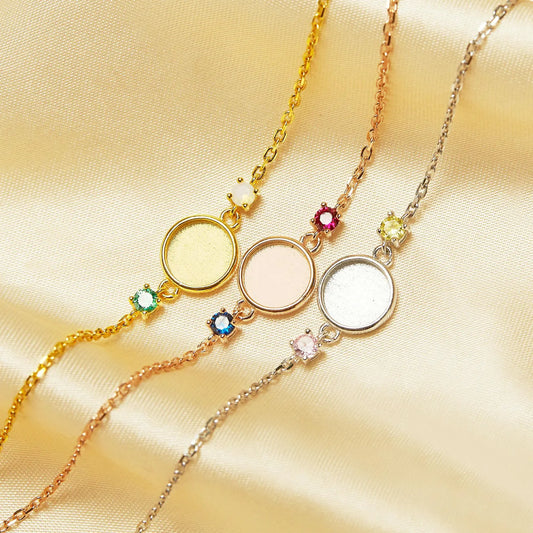 8mm Circle Bracelet with Birthstones